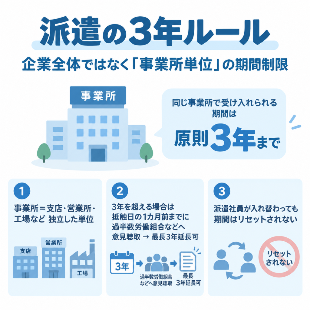 事業所単位の3年ルール