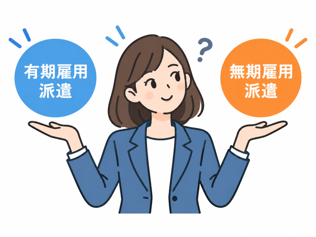 有期雇用派遣と無期雇用派遣を比較