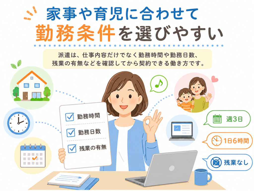 派遣は勤務条件を選びやすい