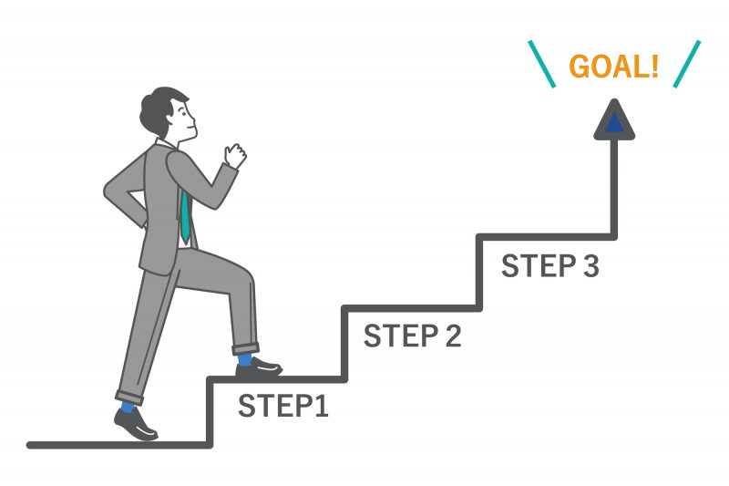 男性/ステップアップ/ビジネスマン/流れ/フロー